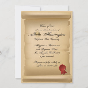 Invitación de la fiesta de graduación de manuscrit