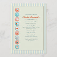 Invitación de la fiesta de graduación de material