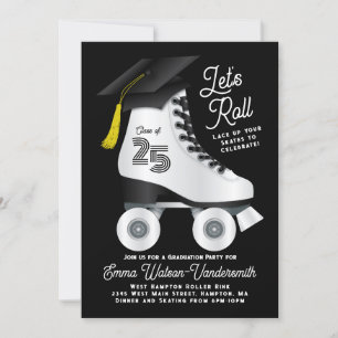 Invitación de la fiesta de graduación de patinaje 