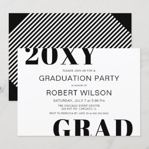Invitación de la fiesta de graduación de tipografí