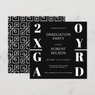 Invitación de la fiesta de graduación de tipografí