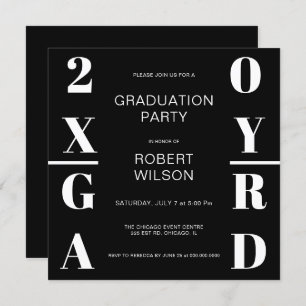 Invitación de la fiesta de graduación de tipografí