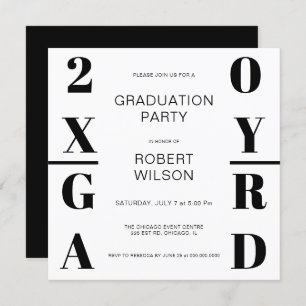 Invitación de la fiesta de graduación de tipografí