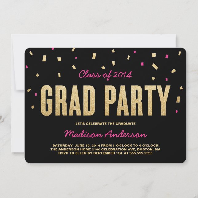 Invitación de la fiesta de graduación del (Anverso)