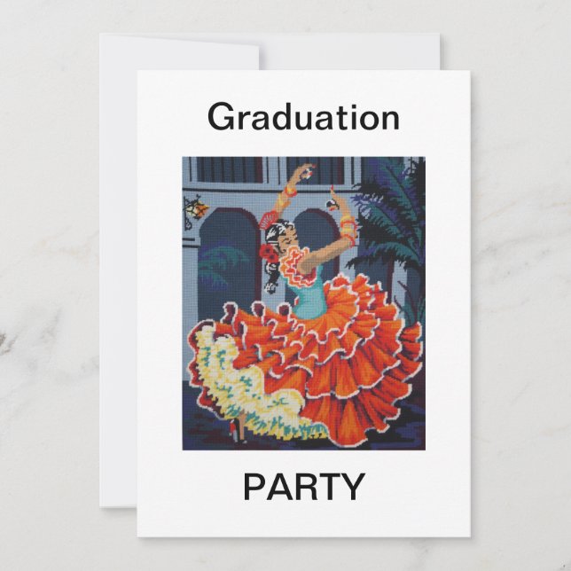 Invitación de la fiesta de graduación del bailarín (Anverso)