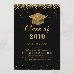 invitación de la fiesta de graduación del confeti