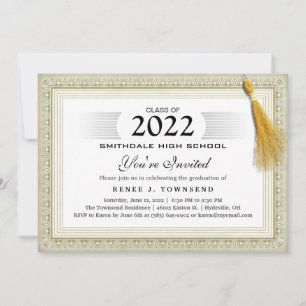 Invitación de la fiesta de graduación del diploma 
