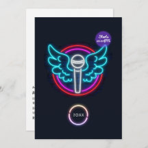 Invitación de la fiesta de graduación del micrófon