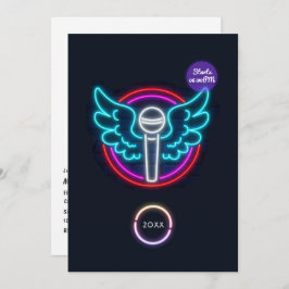 Invitación de la fiesta de graduación del micrófon