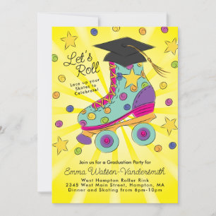 Invitación de la fiesta de graduación del patinaje