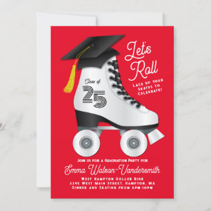 Invitación de la fiesta de graduación del patinaje