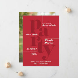 Invitación de la fiesta de graduación divertida de