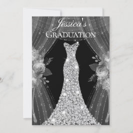 Invitación de la fiesta de graduación floral con v