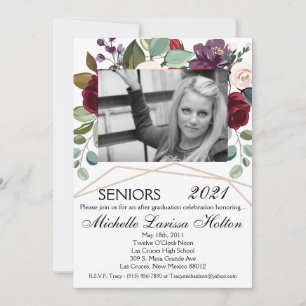 Invitación de la fiesta de graduación fotográfica 