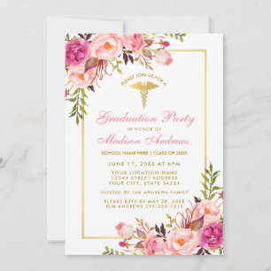 Invitación de la fiesta de graduación médica de or