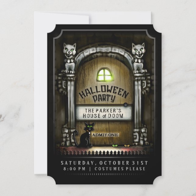 Invitación de la fiesta de Halloween (Anverso)