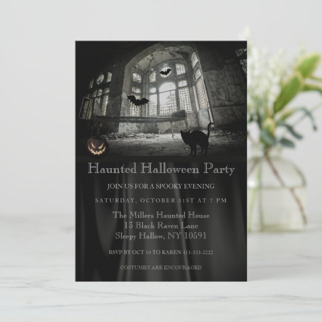 Invitación de la fiesta de Halloween (Anverso de pie)