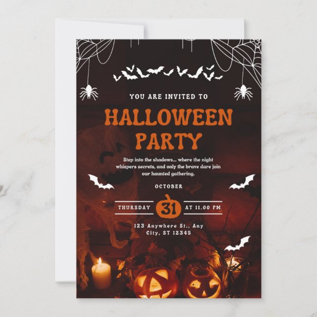 Invitación de la fiesta de Halloween (Anverso)
