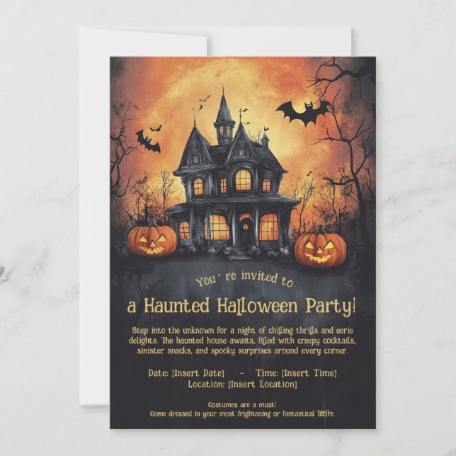 Invitación de la fiesta de Halloween (Anverso)