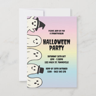 Invitación de la fiesta de Halloween arcoíris fant