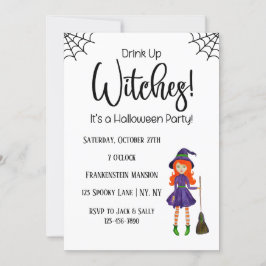 Invitación de la fiesta de Halloween blancos para 