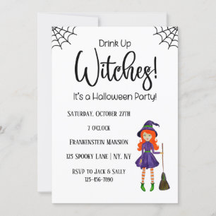Invitación de la fiesta de Halloween blancos para