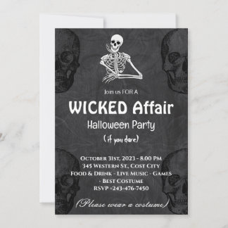 Invitación de la fiesta de Halloween con inicuos