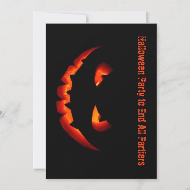 Invitación de la fiesta de Halloween con miedo (Anverso)