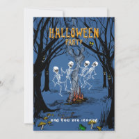 Invitación de la fiesta de Halloween Dancing Skele