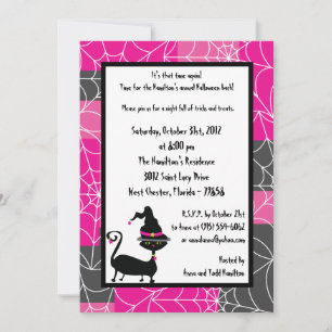Invitación de la fiesta de Halloween de 5x7 Witchy