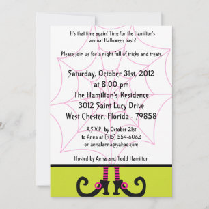 Invitación de la fiesta de Halloween de 5x7 Witchy