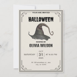 Invitación de la fiesta de Halloween de Beige Vint