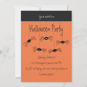 Invitación de la fiesta de Halloween de las arañas