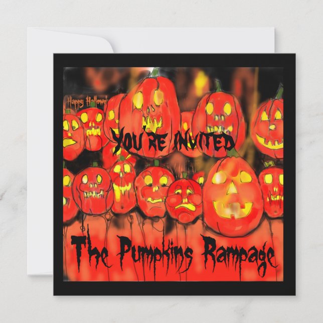 Invitación de la fiesta de Halloween de las calaba (Anverso)
