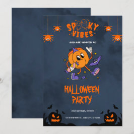Invitación de la fiesta de Halloween de naranja au