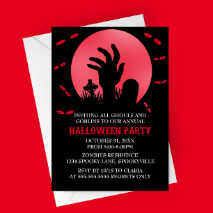 Invitación de la fiesta de Halloween de Zombie