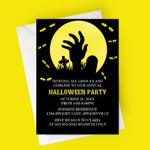 Invitación de la fiesta de Halloween de Zombie