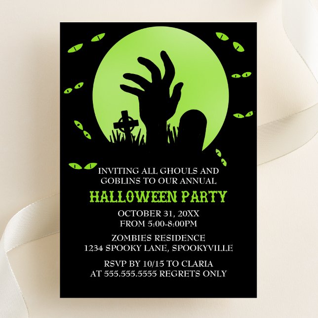Invitación de la fiesta de Halloween de Zombie (Subido por el creador)