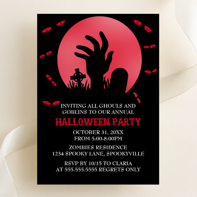 Invitación de la fiesta de Halloween de Zombie (Subido por el creador)