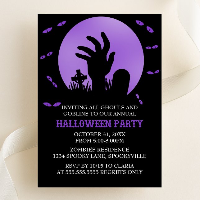 Invitación de la fiesta de Halloween de Zombie (Subido por el creador)