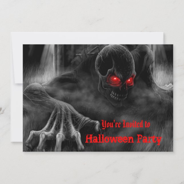 Invitación de la fiesta de Halloween de Zombies (Anverso)