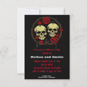 Invitación de la fiesta de Halloween del cráneo gó