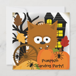 Invitación de la fiesta de Halloween del otoño en 
