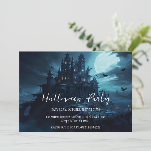 Invitación de la fiesta de Halloween en Hill (Anverso de pie)