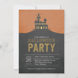 Invitación de la fiesta de Halloween en la casa de