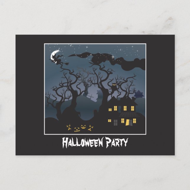 Invitación de la fiesta de Halloween en la casa de (Anverso)