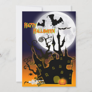 Invitación de la fiesta de Halloween en la casa de