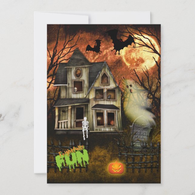 Invitación de la fiesta de Halloween en la casa de (Anverso)