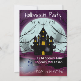 Invitación de la fiesta de Halloween en la casa de
