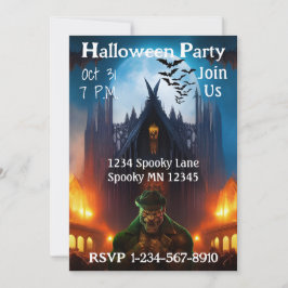 Invitación de la fiesta de Halloween en la casa de